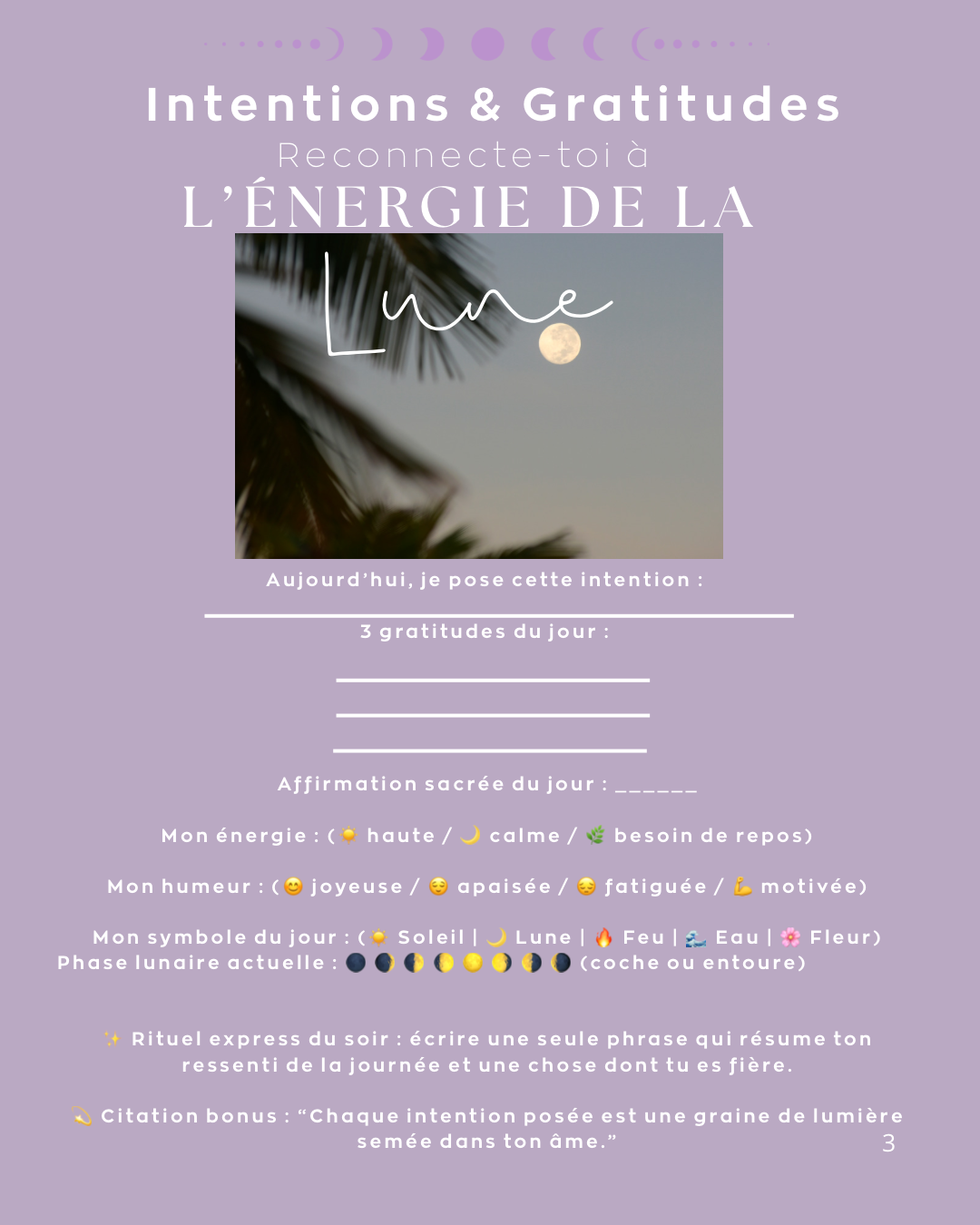 🌕 Journal Lunaire – Guide des Phases de la Lune pour Beauté, Santé & Énergie🌖